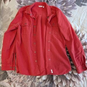 Woolrich Vibrant Red Button-Up Shirt